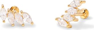 Brook & York Zola Marquise Cubic Zirconia Flatback Stud Earrings in Gold at Nordstrom