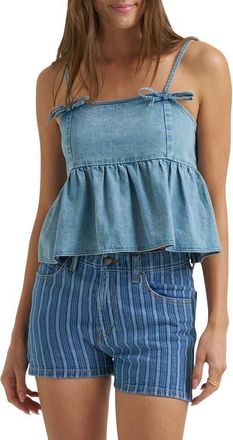 Lee Denim Peplum Camisole in Mid Step at Nordstrom, Size Xx-Large