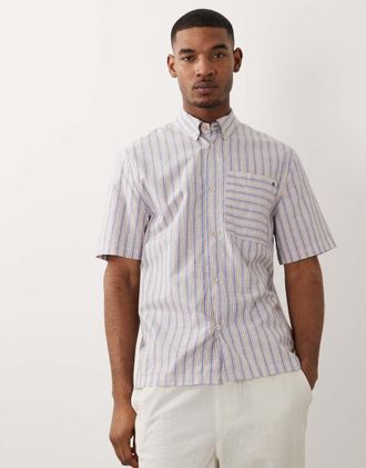 Paul Smith Camicia casual a maniche corte con stampa multicolore a righe