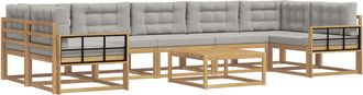 vidaXL Conjunto De Sof&aacute;s De Exterior 6 Uds. Blanco Y Gris Claro Vidaxl
