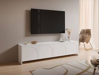 Vente-Unique TV Unit With 4 Doors - White - NALYRA By Maison C&eacute;phy