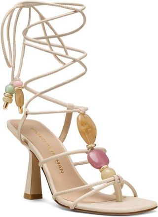 Stuart Weitzman Majorca Wrap Sandal 85 in Linen at Nordstrom, Size 7.5