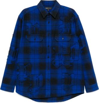 Purple Camicia gothic P in flanella - Blu