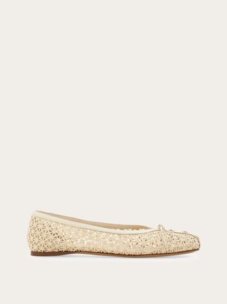Ferragamo Women Lace ballet flat White Size 2.5