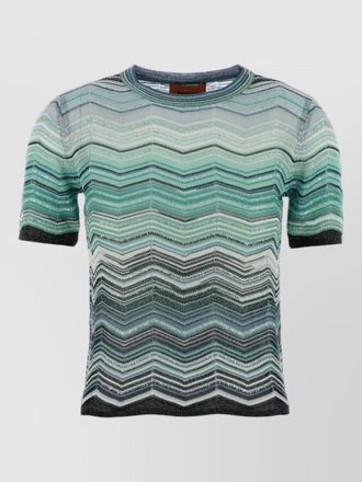 Missoni viscose blend t shirt chevron embroidery