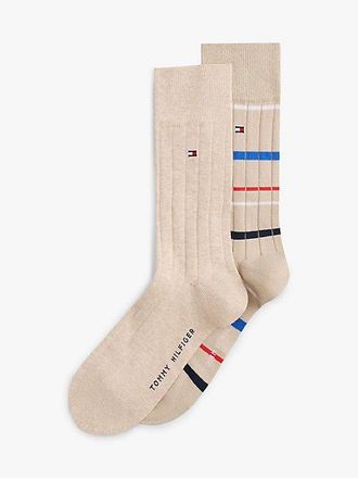 Tommy Hilfiger 2-Pack Breton Stripe Flag Embroidery Socks