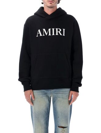 Amiri Core Logo Black Cotton Relaxed Fit Hooded Sweatshirt