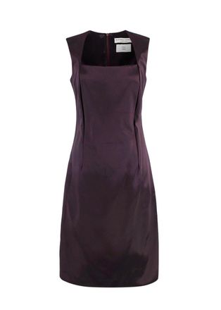 Bottega Veneta Square-neck Satin A-line Dress Size S