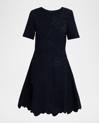 Oscar De La Renta Ivy Cutout Short-Sleeve Knit Dress