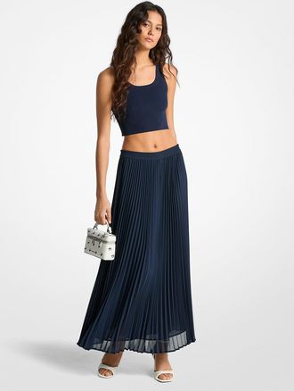 Michael Kors Pleated Georgette Skirt