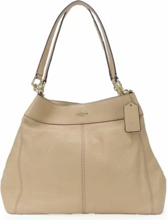 Coach Pre-owned Tote Bags, female, Beige, Size: ONE SIZE Pre-owned Leather shoulder-bags