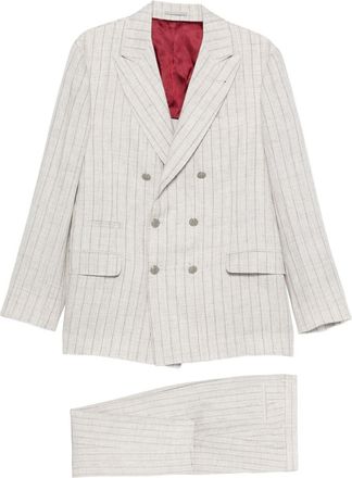 Brunello Cucinelli Linen Double-Breasted Suit-Uomo