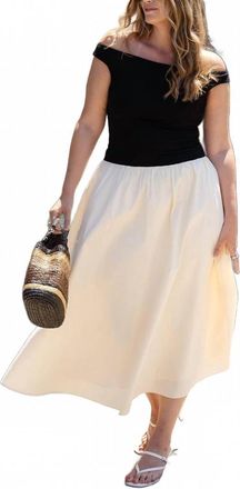 Elodie Simone Midi Dress In Black & Ecru