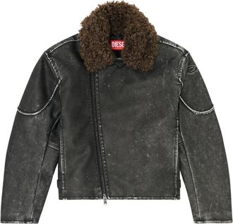 Diesel W-Alex Jacket - Heren - Leren en Su&egrave;de Jassen - Zwart - S - Polyester - Jassen