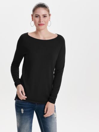 Only Longpullover ONLY ONLMILA LACY L/S LONG PULLOVER KNT NOOS, Damen, Gr. S, schwarz, Feinstrick, Obermaterial: 80% Viskose, 20% Polyamid, unifarben, figu