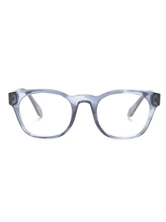 Giorgio Armani logo-engraved square-frame glasses - unisex - Acetate - 51 - Blue