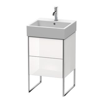 Duravit Duravit Xsquare Vanity Unit Vertical 48.4x 46.0 Cm, 2 Cajones, Para Lavabo Vero Air 235050, Color (frente/cuerpo): Perla De Albaricoque Laca De Alto B