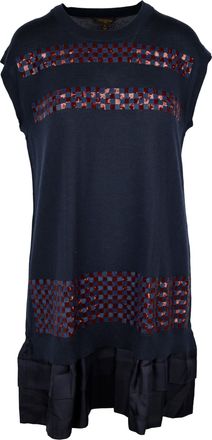Louis Vuitton Louis Vuitton marineblauwe wollen jurk met pailletten - jaren 10