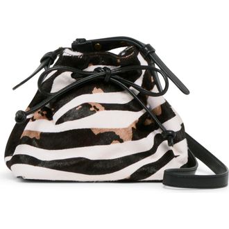Dolce Vita Animal Print Drawstring Bucket Bag in Black/White at Nordstrom Rack