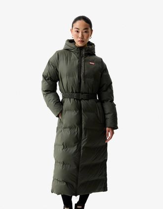 Hunter Womens Hunter Hutchison Womens PU Coated Long Puffer Jacket - Kambaba - Black - Size: 10/8