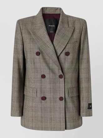 Pinko new guinea wool blend jacket buttons check
