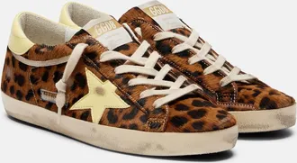 Golden Goose Super-Star leopard-print calf hair sneakers