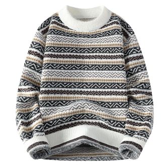 Generic Mens Jumper Costume Work Jumpers Men Christmas New Male Autumn And Winter Casual High Stand Collar Long Sleeve Vacation Outdoor Knitted Wool Sweater T