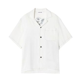 Lanvin Short Sleeve Shirts, male, White, Size: L Lanvin Shirts White