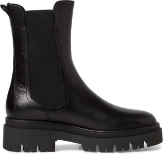 Tamaris Zwarte leren Chelsea boots - Dames - Chelseaboots - Zwart - 39 EU - Leer - Schoenen