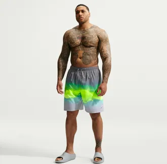 Nike Mens Swim Breaker 9 Brief-Lined Volley Short (Big & Tall) in Grey | NESSG590-051