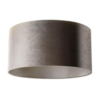 QAZQA Cl&aacute;sico/antiguo Algod&oacute;n Pantalla De L&aacute;mpara De Terciopelo Taupe 50/50/25, Redonda Apto Para L&aacute;mpara Colgante Y De Pie - Qazqa