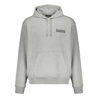 Balmain Hoodies, male, Gray, Size: 2XL Hoodie