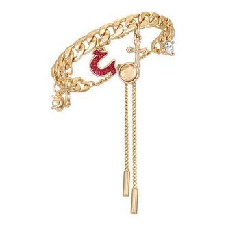 True Religion Horseshoe Cross Slider Bracelet in Gold Tone at Nordstrom, Size 10