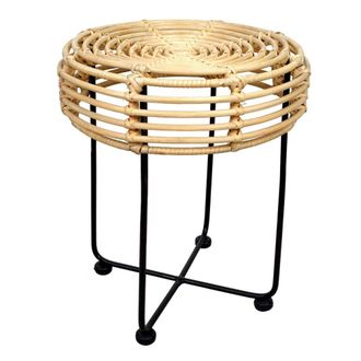 Wanda Collection Mesa auxiliar en rat&aacute;n 40 cm