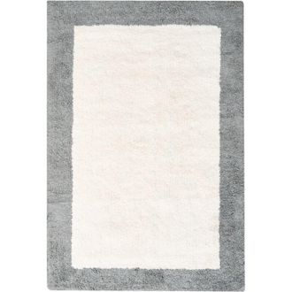 Beliani Alfombrilla De Ba&ntilde;o Moderna De Algod&oacute;n Rectangular 60 X 90 Cm Patr&oacute;n Geom&eacute;trico Accesorios De Ba&ntilde;o Beige Y Gris Kabri