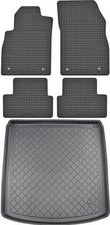 OEM Opel Astra Iv J Sed&aacute;n De 09.2012 A 08.2018 Set - Alfombrillas De Goma Para Coche + Alfombrilla Para Maletero