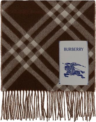Burberry Bufanda de Cachemira con Cuadros en Contraste - Accessories - unisex - Marr&oacute;n - ONE SIZE