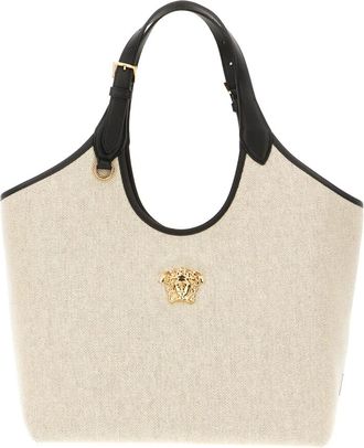 Versace La Medusa Tote - Dames - Shoppers - Beige - ONE Size - Katoen - Tassen