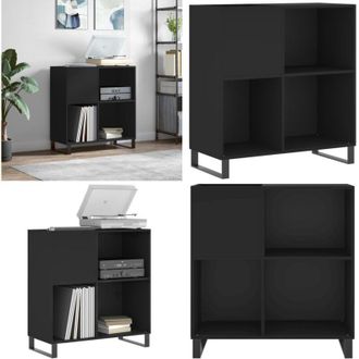 vidaXL Mobile Porta Dischi Nero 84,5x38x89 cm in Legno Multistrato - Mobile per vinili - Mobile porta dischi