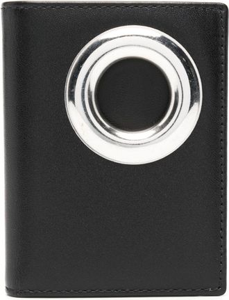 Comme Des Gar&ccedil;ons eyelet-detail bi-fold wallet - unisex - Calf Leather - One Size - Black
