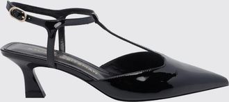 Stuart Weitzman D&eacute;collet&eacute; Vinnie T-strap in vernice con cinturino alla caviglia