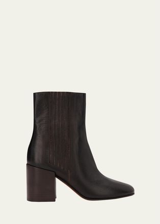 Dries Van Noten 70mm Leather Block-Heel Booties