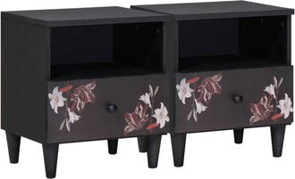 vidaXL Bedside Table 2 pcs Brown 40 x 33 x 46 cm Solid Mango Wood vidaXL