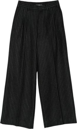 Junya Watanabe Geplooide pantalon met krijtstreep - Dames - Broeken - Zwart - Maat: M Zijde