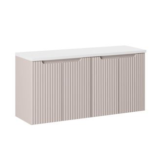 Petits Meubles Mueble bajo lavabo 4 puertas encimera estratificado 120cm