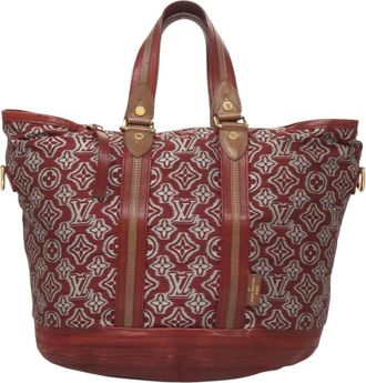 Louis Vuitton Aviator Handbag Limited Edition Monogram Jacquard Burgundy Canvas Handbag (Pre-Owned)