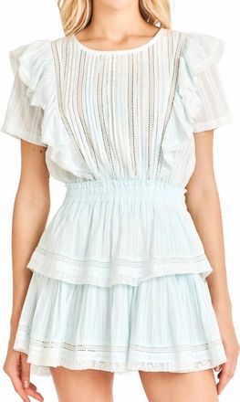 LoveShackFancy Natasha Mini Dress In Horizon Blue Hand Dye