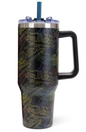 Von Dutch 40oz Double Walled Insulated Stainless Steel Tumbler in Neon Logo at Nordstrom