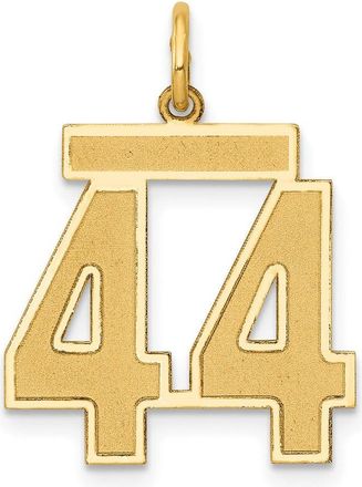 Diamond2Deal 14k Yellow Gold Medium Satin Number Charm Pendant