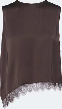 Vince Lace-trimmed satin top
